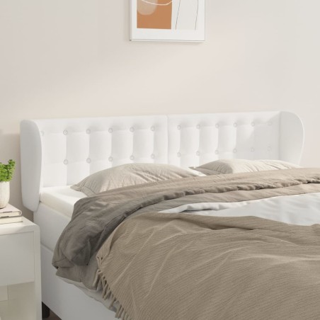Testiera ad Orecchio Bianca 147x23x78/88 cm in Similpelle