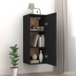 Armadietto Pensile a Muro Nero 34,5x34x90 cm Legno Multistrato Armadietto Pensile a Muro Nero 34,5x34x90 cm Legno Multistrato
