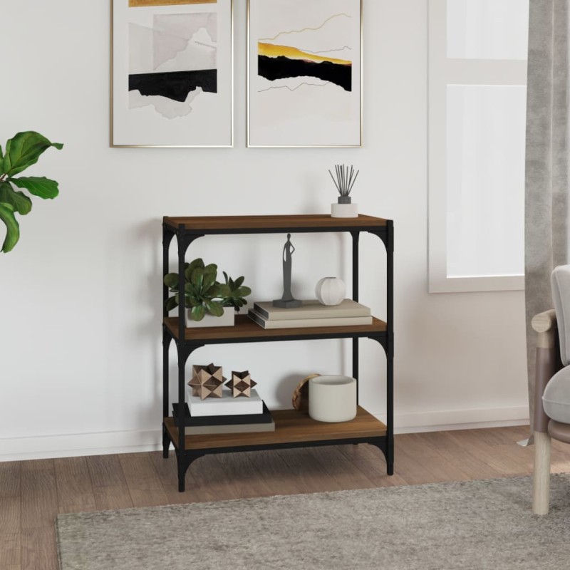 vidaXL Libreria Rovere Marrone 60x33x70,5 cm Legno Multistrato Acciaio vidaXL Libreria Rovere Marrone 60x33x70,5 cm Legno Multistrato Acciaio