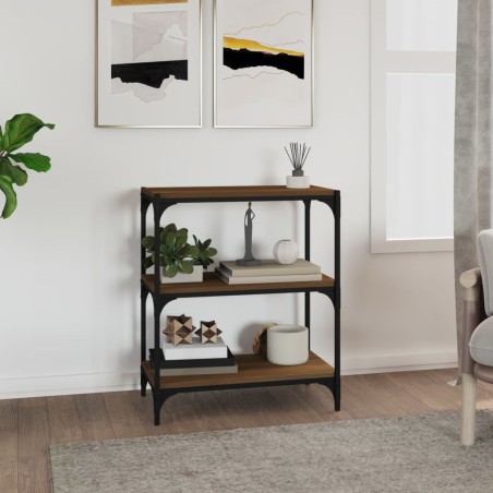 vidaXL Libreria Rovere Marrone 60x33x70,5 cm Legno Multistrato Acciaio