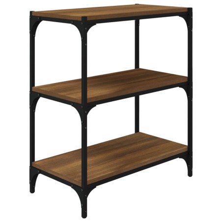 vidaXL Libreria Rovere Marrone 60x33x70,5 cm Legno Multistrato Acciaio