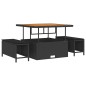vidaXL Set Divano da Giardino con cuscino 13 pcs Nero Poly Rattan