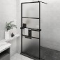 Parete Doccia Walk in Mensola Nera 80x195cm Vetro ESG Alluminio Parete Doccia Walk in Mensola Nera 80x195cm Vetro ESG Alluminio