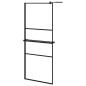 Parete Doccia Walk in Mensola Nera 80x195cm Vetro ESG Alluminio Parete Doccia Walk in Mensola Nera 80x195cm Vetro ESG Alluminio