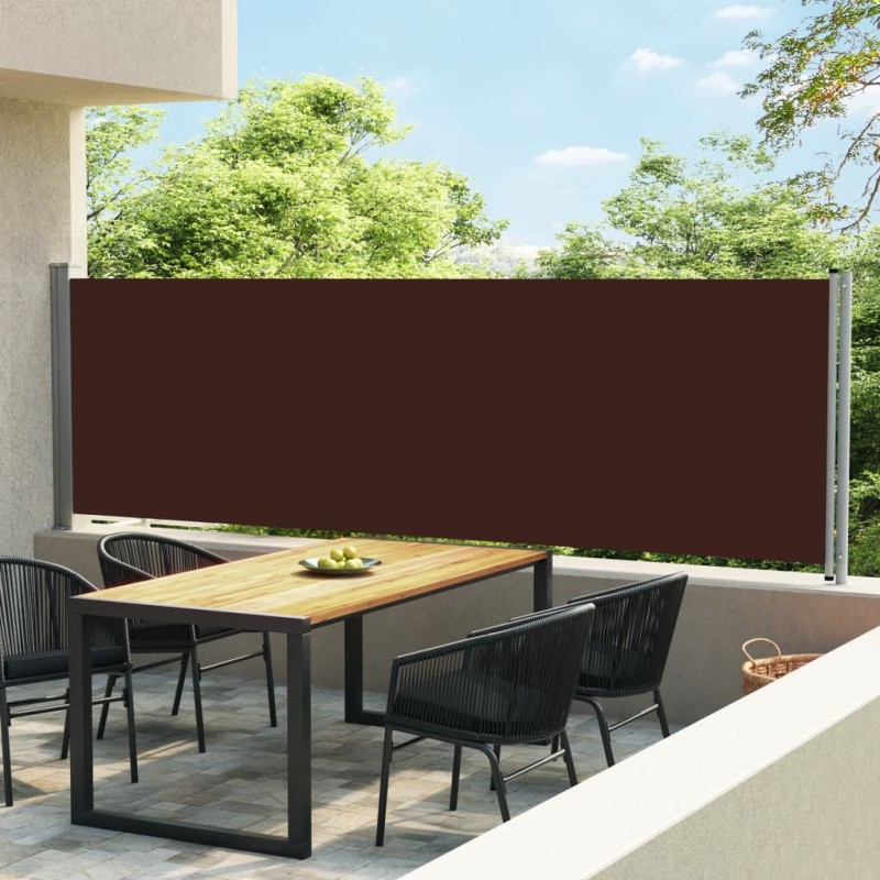 vidaXL Tenda Laterale Retrattile per Patio 140x600 cm Marrone vidaXL Tenda Laterale Retrattile per Patio 140x600 cm Marrone