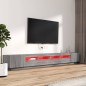 Set Mobili TV 3 pz con Luci LED Grigio Sonoma Legno Multistrato Set Mobili TV 3 pz con Luci LED Grigio Sonoma Legno Multistrato