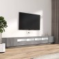 Set Mobili TV 3 pz con Luci LED Grigio Sonoma Legno Multistrato Set Mobili TV 3 pz con Luci LED Grigio Sonoma Legno Multistrato