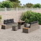 vidaXL Set Divano da Giardino con cuscino 9 pcs Grigio Poly Rattan vidaXL Set Divano da Giardino con cuscino 9 pcs Grigio Poly Rattan