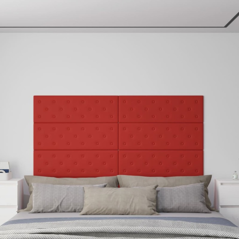 Pannelli Murali 12 pz Rosso Vino 90x30 cm in Similpelle 3,24 m² Pannelli Murali 12 pz Rosso Vino 90x30 cm in Similpelle 3,24 m²