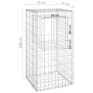 Cesto a Gabbione a Torre 50x50x100 cm in Ferro
