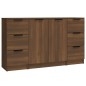 Credenze 3 pz Rovere Marrone in Legno Multistrato Credenze 3 pz Rovere Marrone in Legno Multistrato