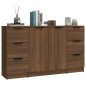 Credenze 3 pz Rovere Marrone in Legno Multistrato Credenze 3 pz Rovere Marrone in Legno Multistrato