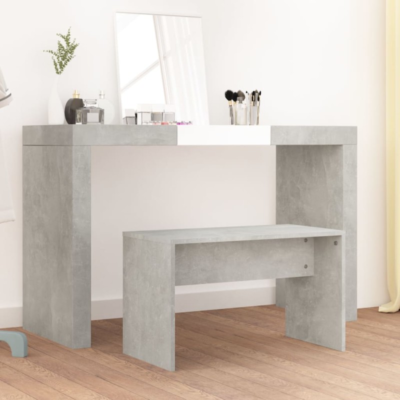 Sgabello Toeletta Grigio Cemento 70x35x45 cm Legno Multistrato Sgabello Toeletta Grigio Cemento 70x35x45 cm Legno Multistrato