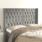 Testiera ad Orecchio Grigio Chiaro 147x16x118/128 cm in Velluto Testiera ad Orecchio Grigio Chiaro 147x16x118/128 cm in Velluto