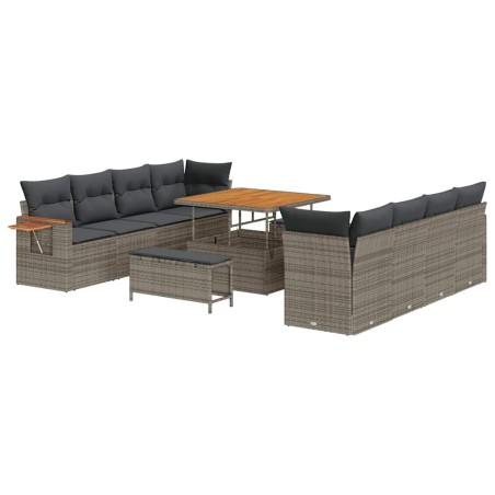 vidaXL Set Divano da Giardino Manuale 11 pcs Grigio 100 x 100 x 71 cm