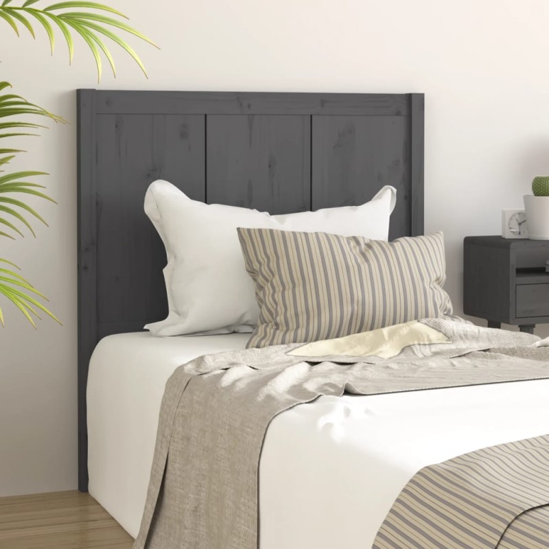 Testiera per Letto Grigia 95,5x4x100 cm Legno Massello di Pino Testiera per Letto Grigia 95,5x4x100 cm Legno Massello di Pino