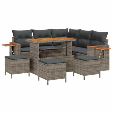 vidaXL Set Divano da Giardino 9 pcs Grigio 110 x 55 x 71 cm
