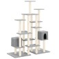 Albero per Gatti con Tiragraffi in Sisal Grigio Chiaro 145 cm Albero per Gatti con Tiragraffi in Sisal Grigio Chiaro 145 cm