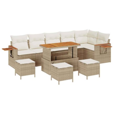 vidaXL Set Divano da Giardino 10 pcs beige e panna 110 x 55 x 71 cm
