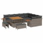 vidaXL Set Divano da Giardino 12 pcs Grigio 100 x 100 x 71 cm vidaXL Set Divano da Giardino 12 pcs Grigio 100 x 100 x 71 cm