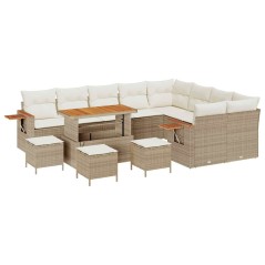 vidaXL Set Divano da Giardino 13 pcs beige e panna 110 x 55 x 71 cm