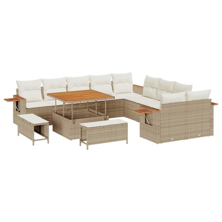 vidaXL Set Divano da Giardino 13 pcs beige e panna 100 x 100 x 71 cm