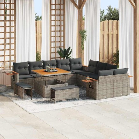 vidaXL Set Divano da Giardino 13 pcs Grigio 100 x 100 x 71 cm