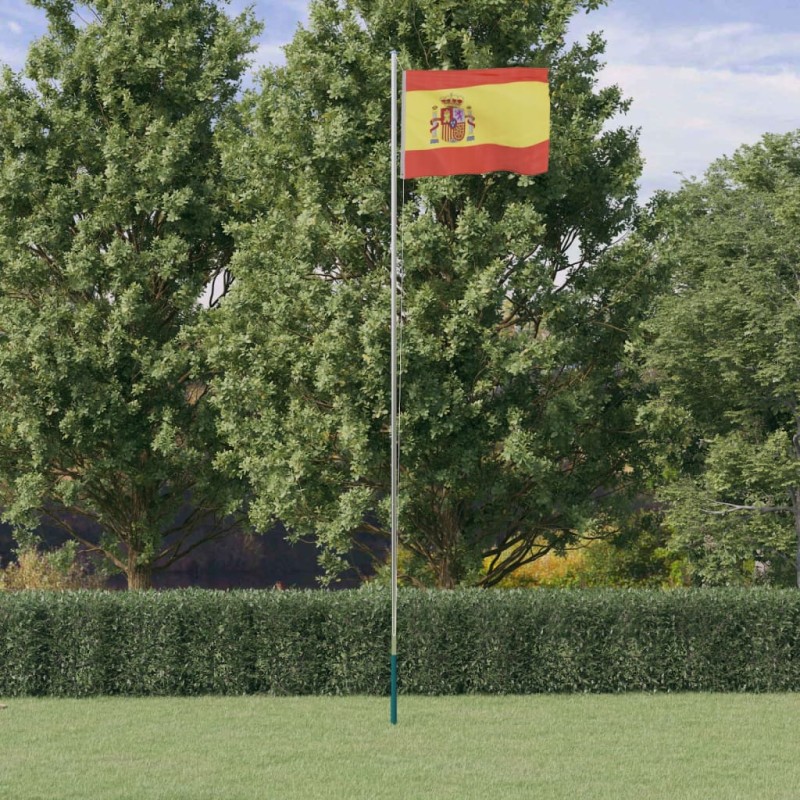 Asta e Bandiera Spagna 6,23 m Alluminio Asta e Bandiera Spagna 6,23 m Alluminio