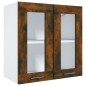 Pensile in Vetro Rovere Fumo 60x31x60 cm Legno Multistrato Pensile in Vetro Rovere Fumo 60x31x60 cm Legno Multistrato