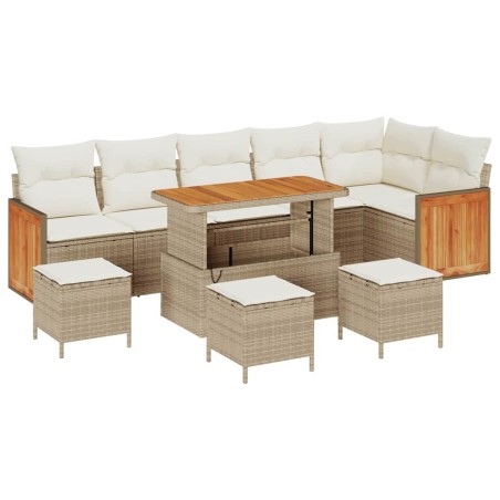 vidaXL Set Divano da Giardino 10 pcs beige e panna 110 x 55 x 71 cm