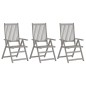 Sedie da Giardino Reclinabili 3 pz con Cuscini Massello Acacia Sedie da Giardino Reclinabili 3 pz con Cuscini Massello Acacia