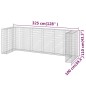 Gabbione per Bidoni in Acciaio Zincato 325x100x110 cm Gabbione per Bidoni in Acciaio Zincato 325x100x110 cm