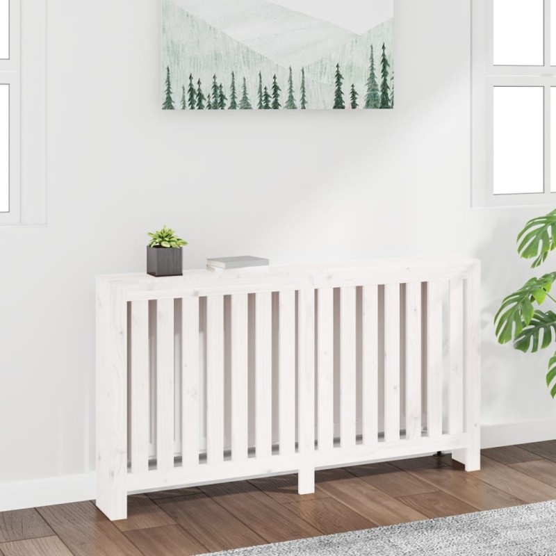 Copertura Termosifone Bianca 153x19x84 cm Legno Massello Pino Copertura Termosifone Bianca 153x19x84 cm Legno Massello Pino