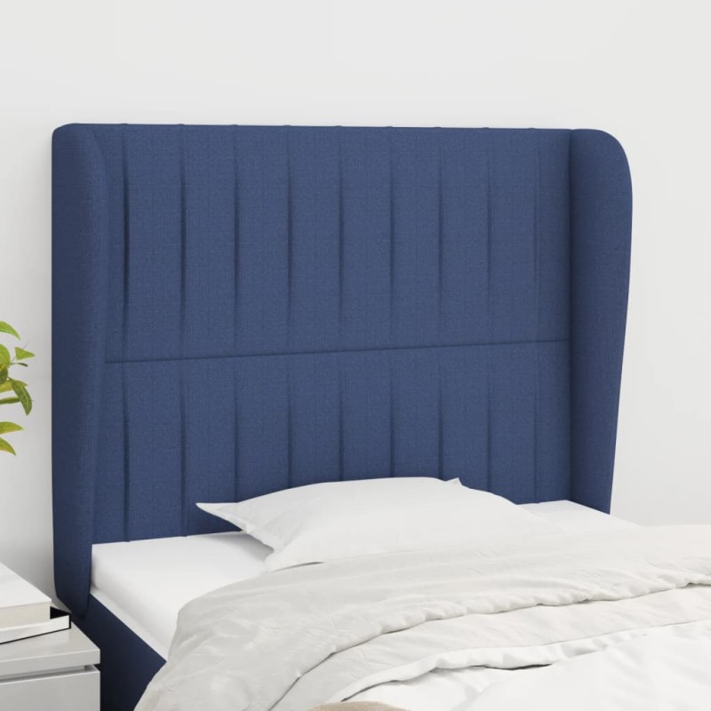 vidaXL Testiera ad Orecchio Blu 93x23x118/128 cm in Tessuto