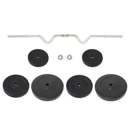 vidaXL Bilanciere Curvo con Dischi 60 kg