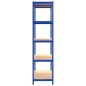 Scaffali a 5 Ripiani 4 pz Blu in Acciaio e Legno Multistrato Scaffali a 5 Ripiani 4 pz Blu in Acciaio e Legno Multistrato
