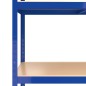 Scaffali a 5 Ripiani 4 pz Blu in Acciaio e Legno Multistrato Scaffali a 5 Ripiani 4 pz Blu in Acciaio e Legno Multistrato