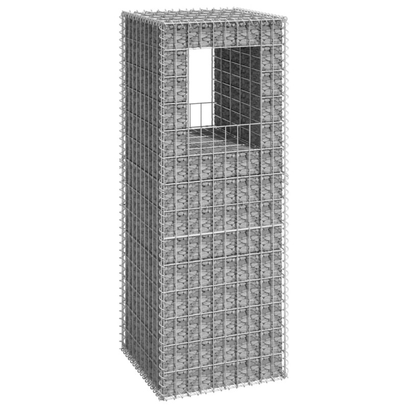 Cesto a Gabbione a Torre 50x50x140 cm in Ferro Cesto a Gabbione a Torre 50x50x140 cm in Ferro