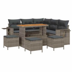 vidaXL Set Divano da Giardino 9 pcs Grigio 110 x 55 x 71 cm