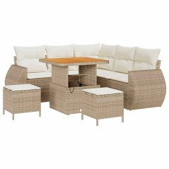 vidaXL Set Divano da Giardino 8 pcs beige e panna 80 x 80 x 71 cm