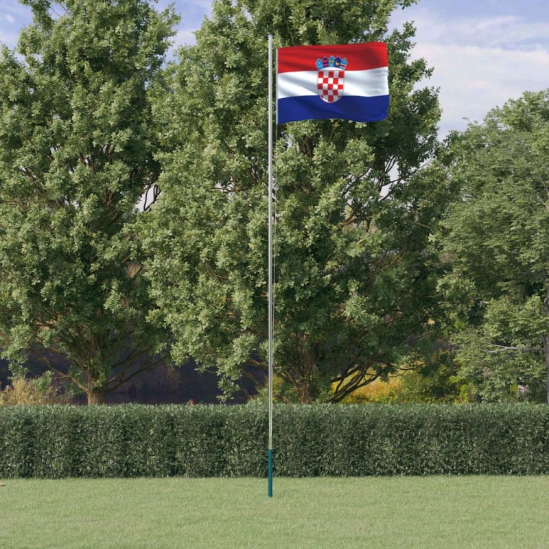 Asta e Bandiera Croazia 6,23 m Alluminio Asta e Bandiera Croazia 6,23 m Alluminio