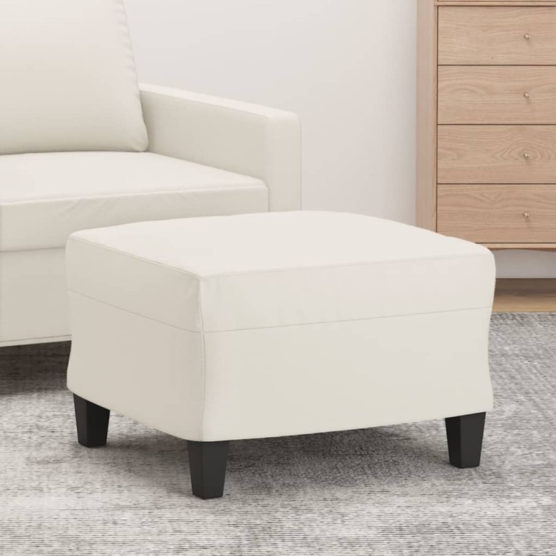 vidaXL Poggiapiedi Crema 60x50x41 cm in Similpelle vidaXL Poggiapiedi Crema 60x50x41 cm in Similpelle