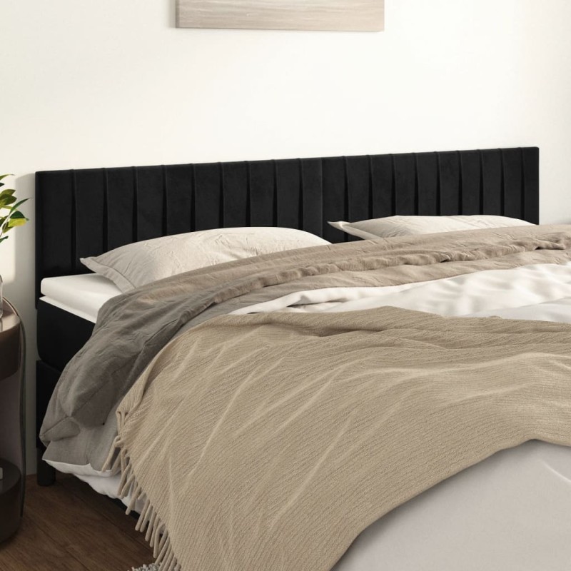 vidaXL Testiere 2 pz Nere 100x5x78/88 cm in Velluto vidaXL Testiere 2 pz Nere 100x5x78/88 cm in Velluto