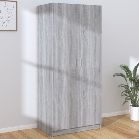 vidaXL Armadio Grigio Sonoma 80x52x180 cm in Legno Multistrato