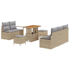 vidaXL Set Divano da Giardino con cuscino 8 pcs Beige, Grigio Chiaro