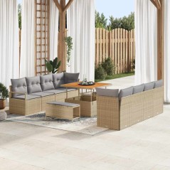 vidaXL Set Divano da Giardino Beige, Grigio Chiaro 100 x 100 x 71 cm