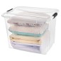 Scatole Trasparenti Portaoggetti con Coperchio 2 pz da 55 L Scatole Trasparenti Portaoggetti con Coperchio 2 pz da 55 L