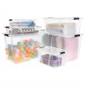 Scatole Trasparenti Portaoggetti con Coperchio 2 pz da 55 L Scatole Trasparenti Portaoggetti con Coperchio 2 pz da 55 L