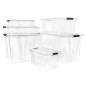 Scatole Trasparenti Portaoggetti con Coperchio 2 pz da 55 L Scatole Trasparenti Portaoggetti con Coperchio 2 pz da 55 L