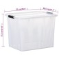 Scatole Trasparenti Portaoggetti con Coperchio 2 pz da 55 L Scatole Trasparenti Portaoggetti con Coperchio 2 pz da 55 L